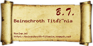 Beinschroth Titánia névjegykártya